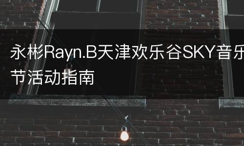 永彬Rayn.B天津欢乐谷SKY音乐节活动指南