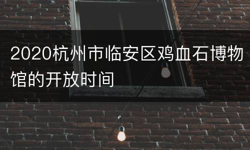 2020杭州市临安区鸡血石博物馆的开放时间
