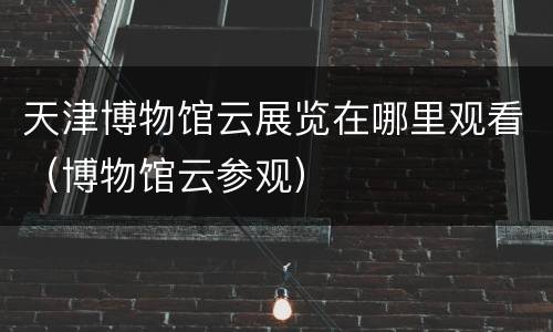 天津博物馆云展览在哪里观看（博物馆云参观）
