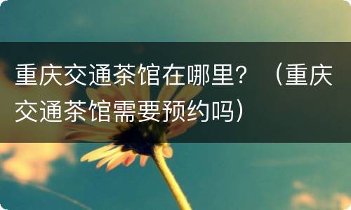 重庆交通茶馆在哪里？（重庆交通茶馆需要预约吗）