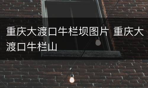 重庆大渡口牛栏坝图片 重庆大渡口牛栏山