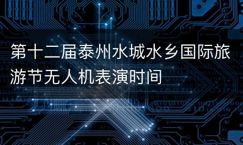 第十二届泰州水城水乡国际旅游节无人机表演时间