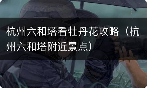 杭州六和塔看牡丹花攻略（杭州六和塔附近景点）