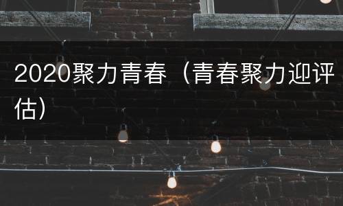 2020聚力青春（青春聚力迎评估）