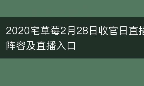 2020宅草莓2月28日收官日直播阵容及直播入口