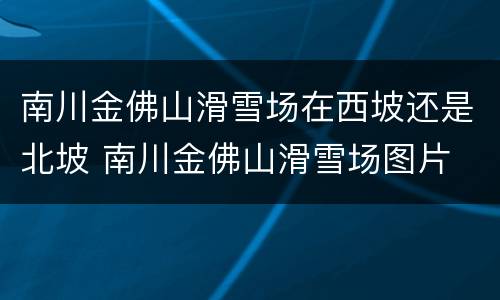 南川金佛山滑雪场在西坡还是北坡 南川金佛山滑雪场图片