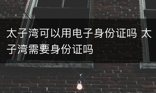 太子湾可以用电子身份证吗 太子湾需要身份证吗