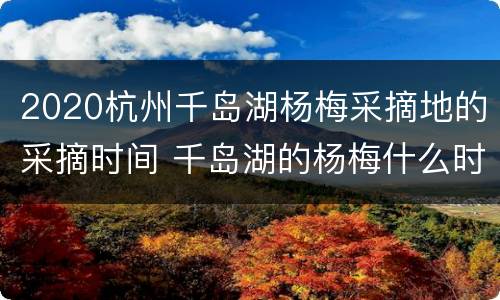 2020杭州千岛湖杨梅采摘地的采摘时间 千岛湖的杨梅什么时候成熟