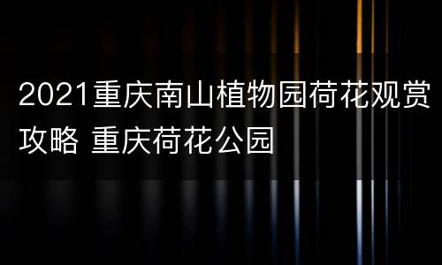 2021重庆南山植物园荷花观赏攻略 重庆荷花公园