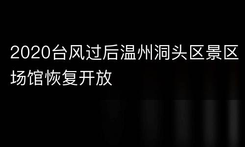 2020台风过后温州洞头区景区场馆恢复开放