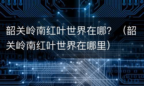 韶关岭南红叶世界在哪？（韶关岭南红叶世界在哪里）