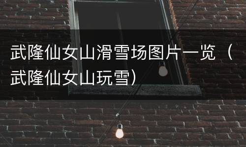 武隆仙女山滑雪场图片一览（武隆仙女山玩雪）