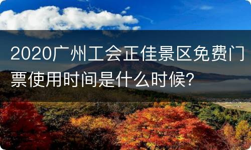 2020广州工会正佳景区免费门票使用时间是什么时候？