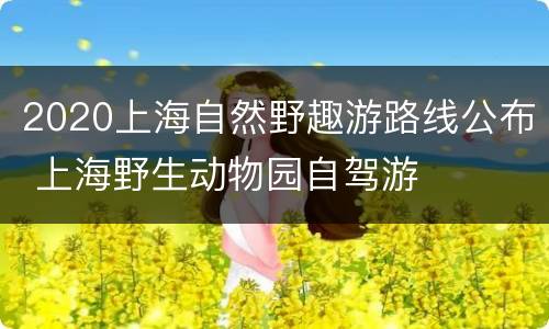 2020上海自然野趣游路线公布 上海野生动物园自驾游