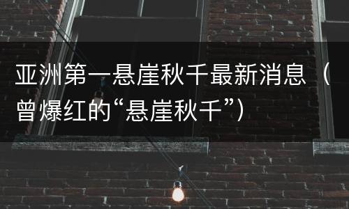 亚洲第一悬崖秋千最新消息（曾爆红的“悬崖秋千”）