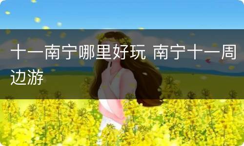 十一南宁哪里好玩 南宁十一周边游