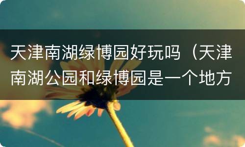 天津南湖绿博园好玩吗（天津南湖公园和绿博园是一个地方吗）