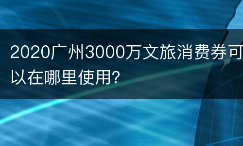 2020广州3000万文旅消费券可以在哪里使用？