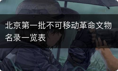 北京第一批不可移动革命文物名录一览表