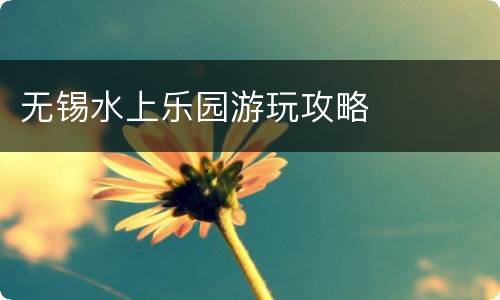 无锡水上乐园游玩攻略