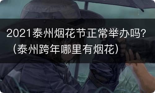2021泰州烟花节正常举办吗？（泰州跨年哪里有烟花）