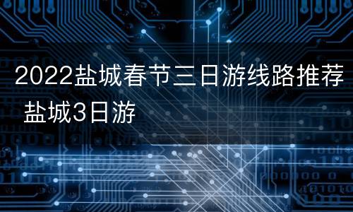 2022盐城春节三日游线路推荐 盐城3日游