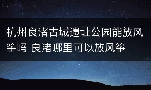 杭州良渚古城遗址公园能放风筝吗 良渚哪里可以放风筝