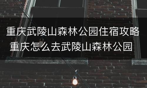 重庆武陵山森林公园住宿攻略 重庆怎么去武陵山森林公园