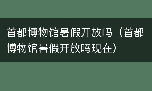 首都博物馆暑假开放吗（首都博物馆暑假开放吗现在）