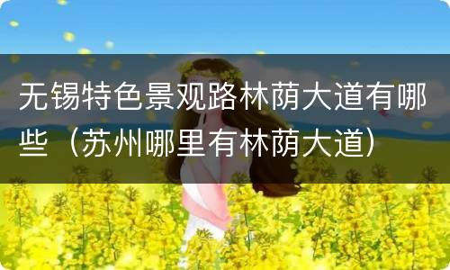 无锡特色景观路林荫大道有哪些（苏州哪里有林荫大道）