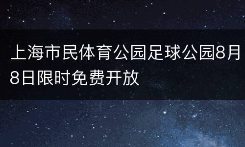 上海市民体育公园足球公园8月8日限时免费开放
