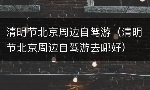 清明节北京周边自驾游（清明节北京周边自驾游去哪好）