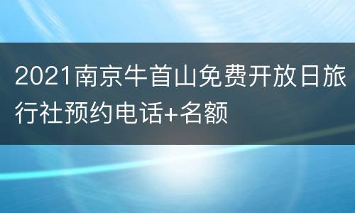 2021南京牛首山免费开放日旅行社预约电话+名额