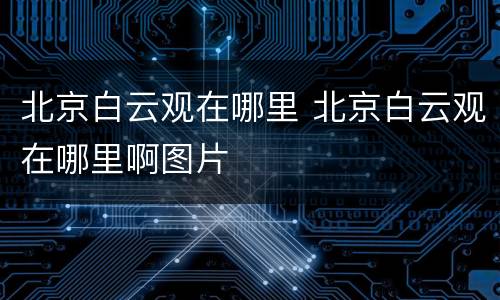 北京白云观在哪里 北京白云观在哪里啊图片