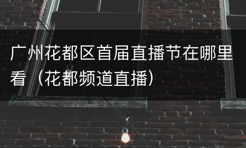 广州花都区首届直播节在哪里看（花都频道直播）