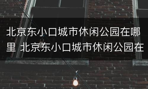 北京东小口城市休闲公园在哪里 北京东小口城市休闲公园在哪里啊