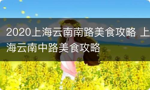2020上海云南南路美食攻略 上海云南中路美食攻略