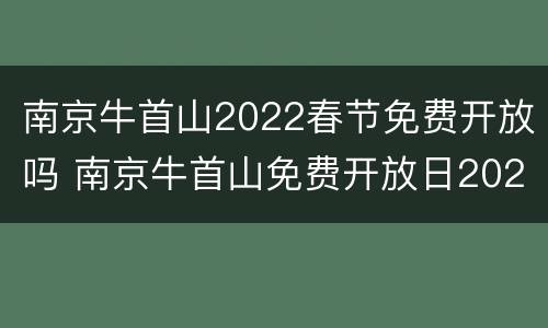 南京牛首山2022春节免费开放吗 南京牛首山免费开放日2021