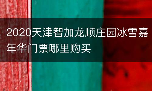 2020天津智加龙顺庄园冰雪嘉年华门票哪里购买