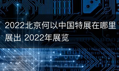 2022北京何以中国特展在哪里展出 2022年展览