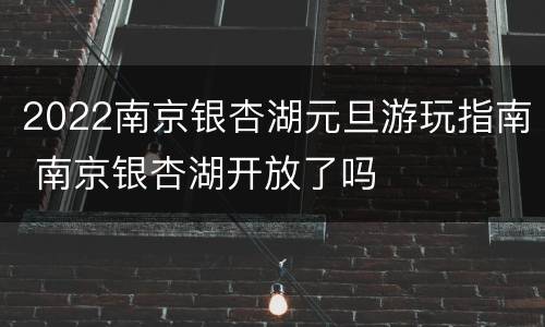 2022南京银杏湖元旦游玩指南 南京银杏湖开放了吗