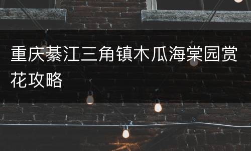 重庆綦江三角镇木瓜海棠园赏花攻略