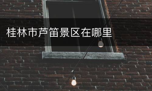 桂林市芦笛景区在哪里