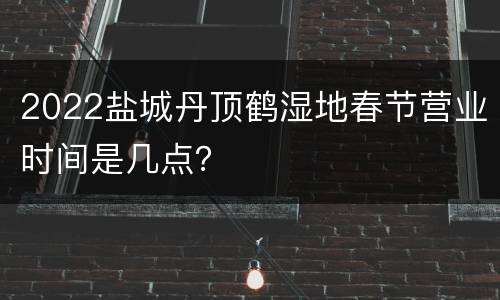 2022盐城丹顶鹤湿地春节营业时间是几点？