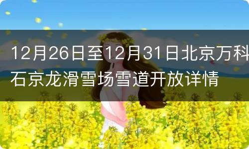 12月26日至12月31日北京万科石京龙滑雪场雪道开放详情