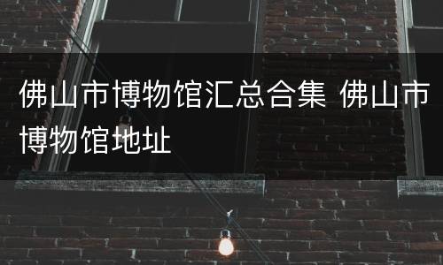 佛山市博物馆汇总合集 佛山市博物馆地址