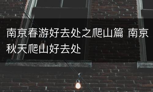 南京春游好去处之爬山篇 南京秋天爬山好去处
