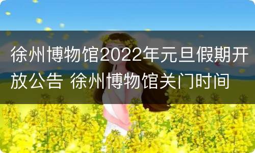 徐州博物馆2022年元旦假期开放公告 徐州博物馆关门时间
