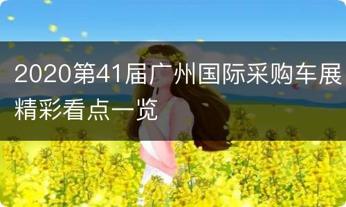 2020第41届广州国际采购车展精彩看点一览
