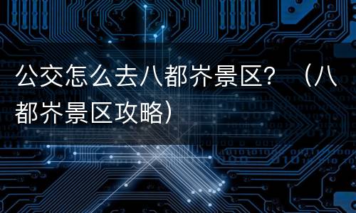 公交怎么去八都岕景区？（八都岕景区攻略）